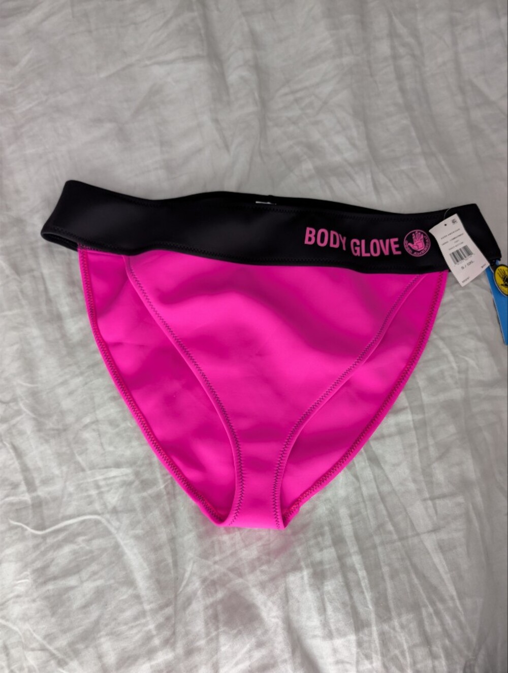 NWT Good American x Body Glove Bikini Bottoms Flamingo Pink & Black 5XL